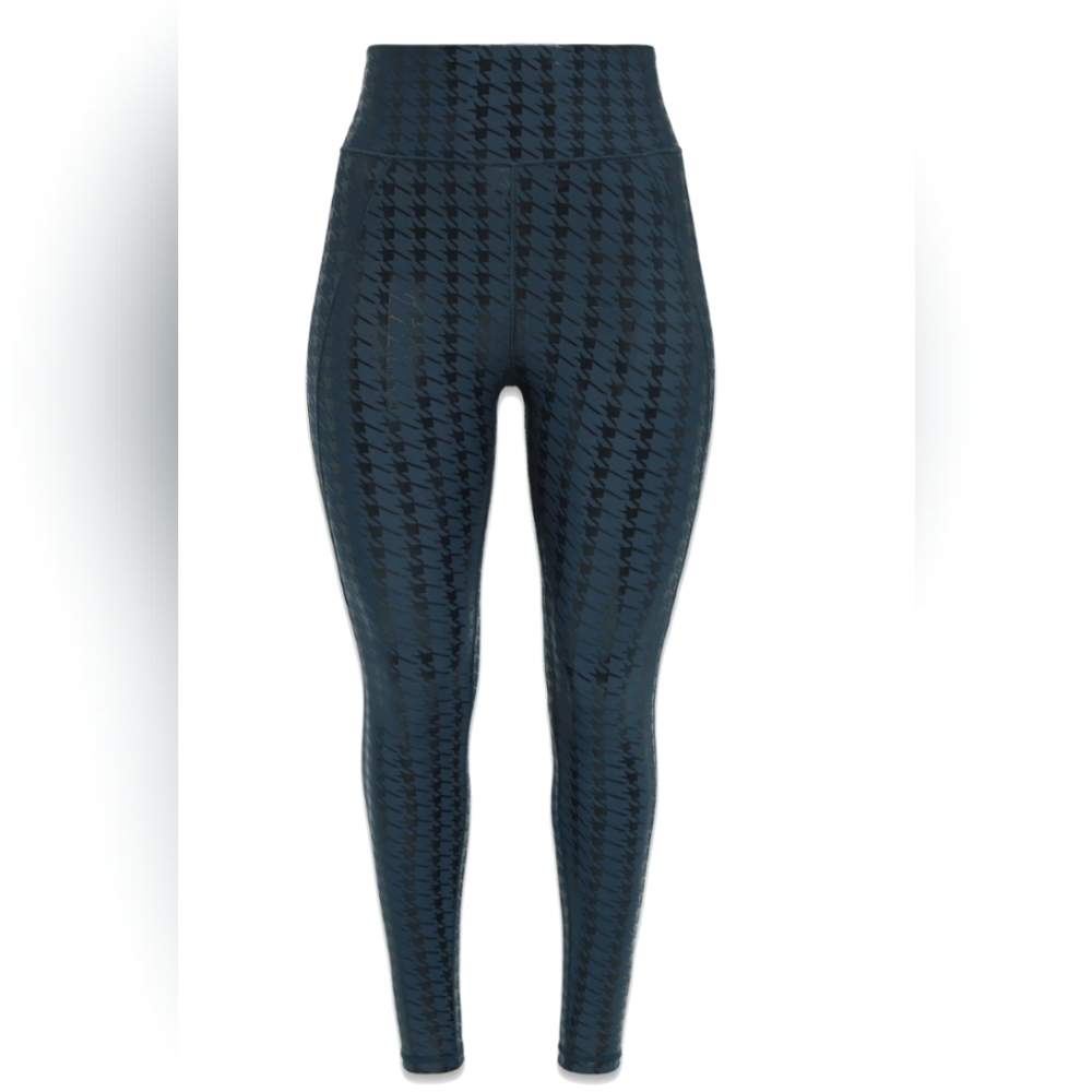 Savage X Fenty Sport by Rihanna High-Waisted Blue Metallic Patterned Leggings